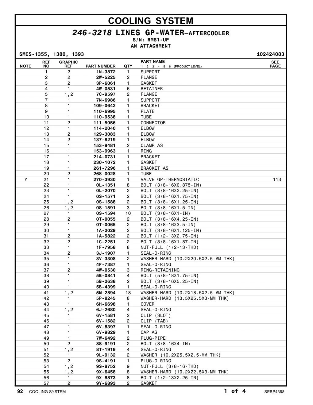 268-0028 TUBE · S/N RMS1-UP CAT parts manual diagram