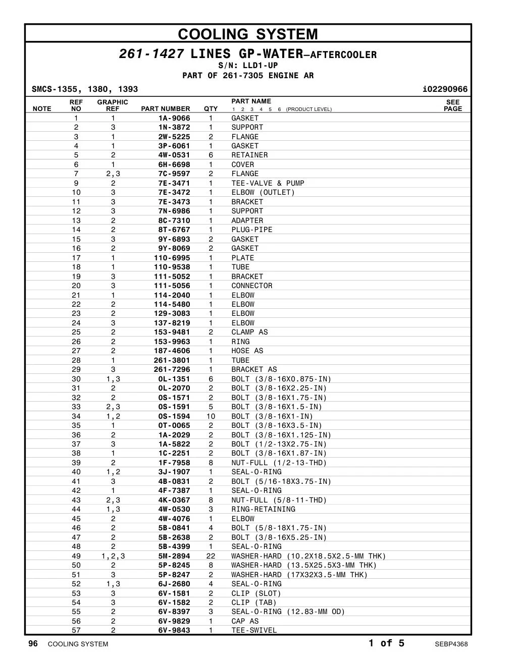 261-3801 TUBE · S/N LLD1-UP CAT parts manual diagram