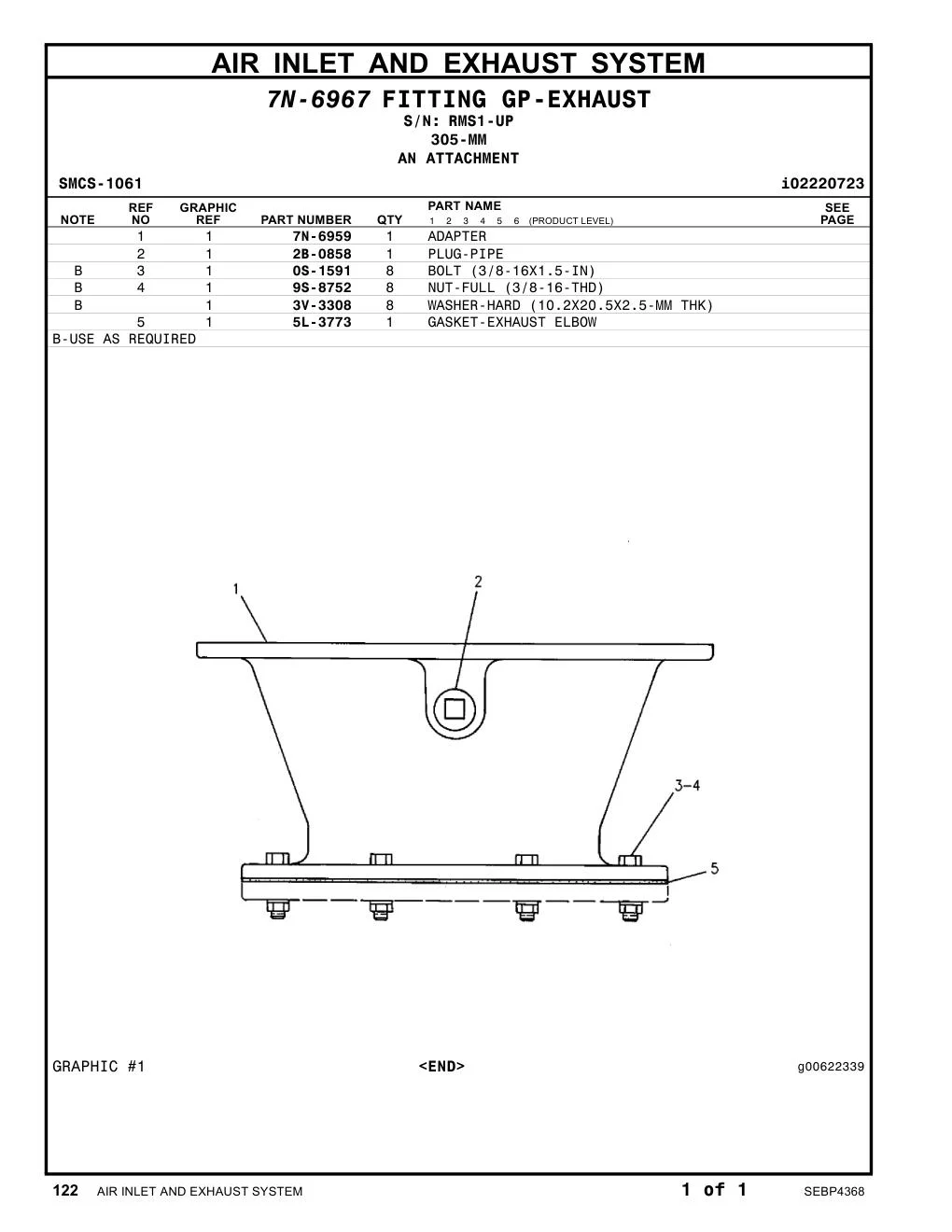 5L-3773 - GASKET-EXHAUST ELBOW