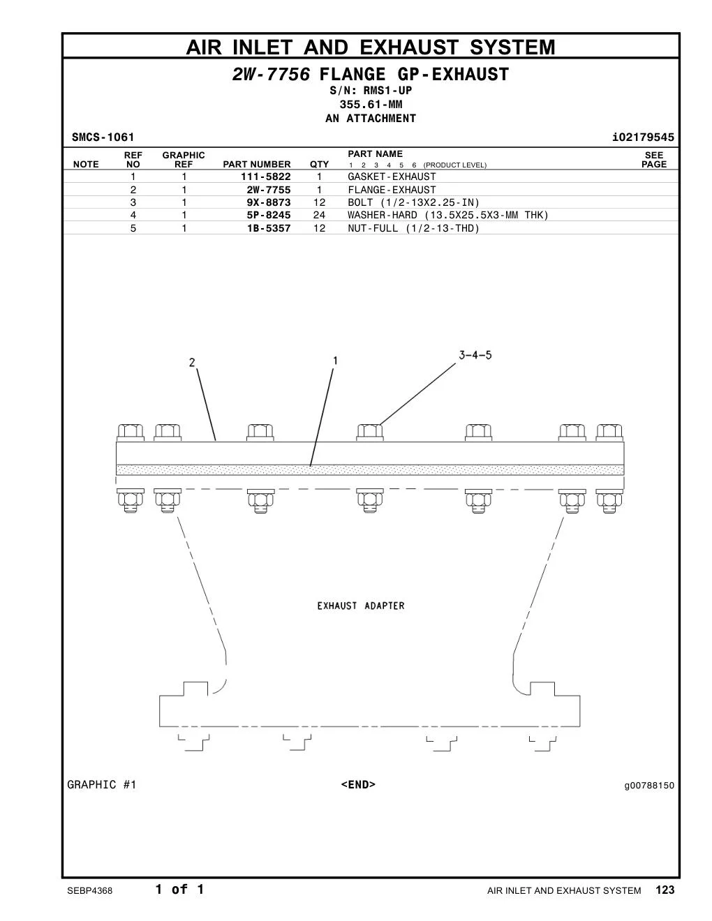 2W-7755 - FLANGE-EXHAUST