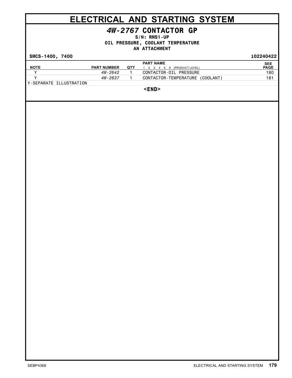 4W-2637 - CONTACTOR-TEMPERATURE (COOLANT)