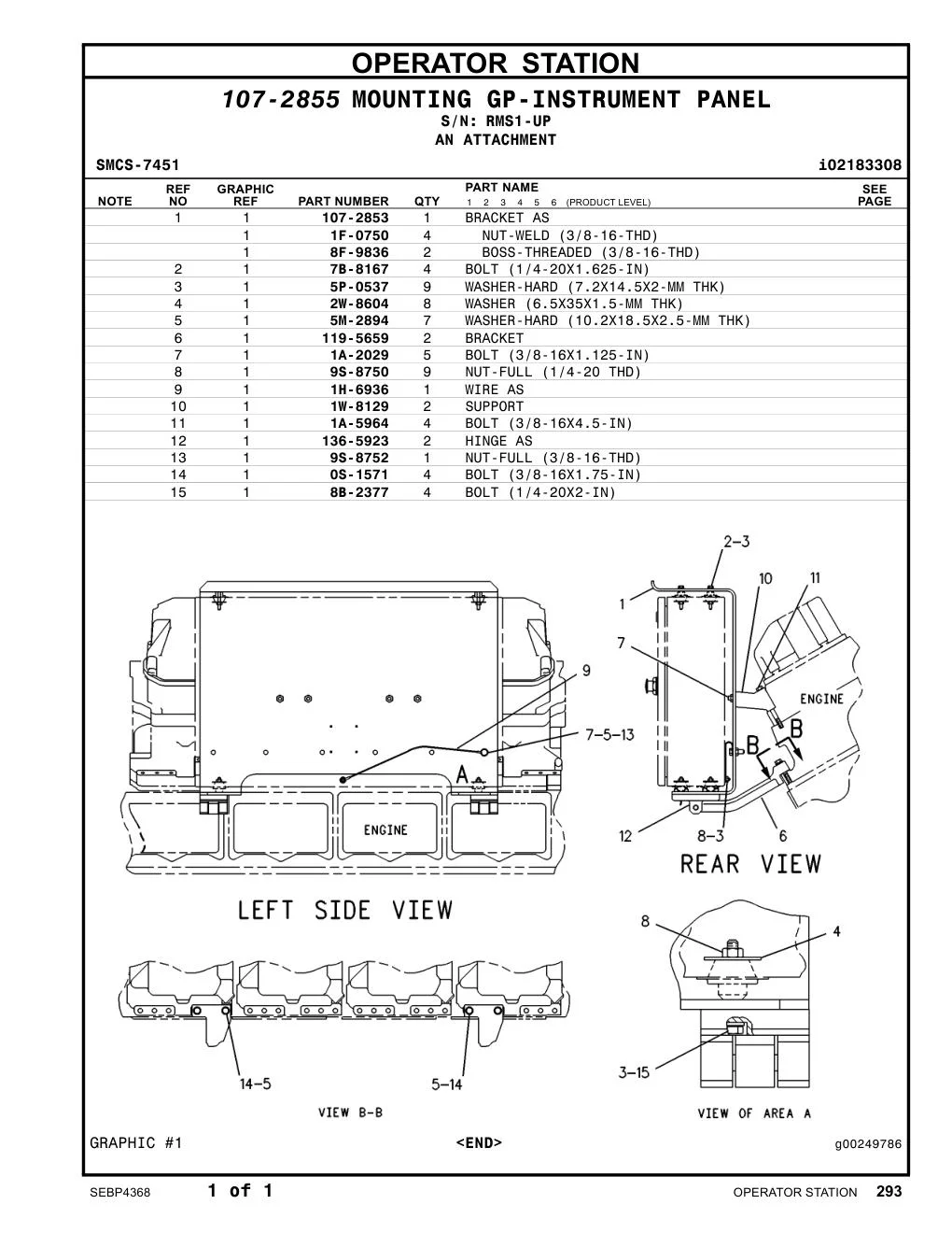 7B-8167 - BOLT (1/4-20X1.625-IN)