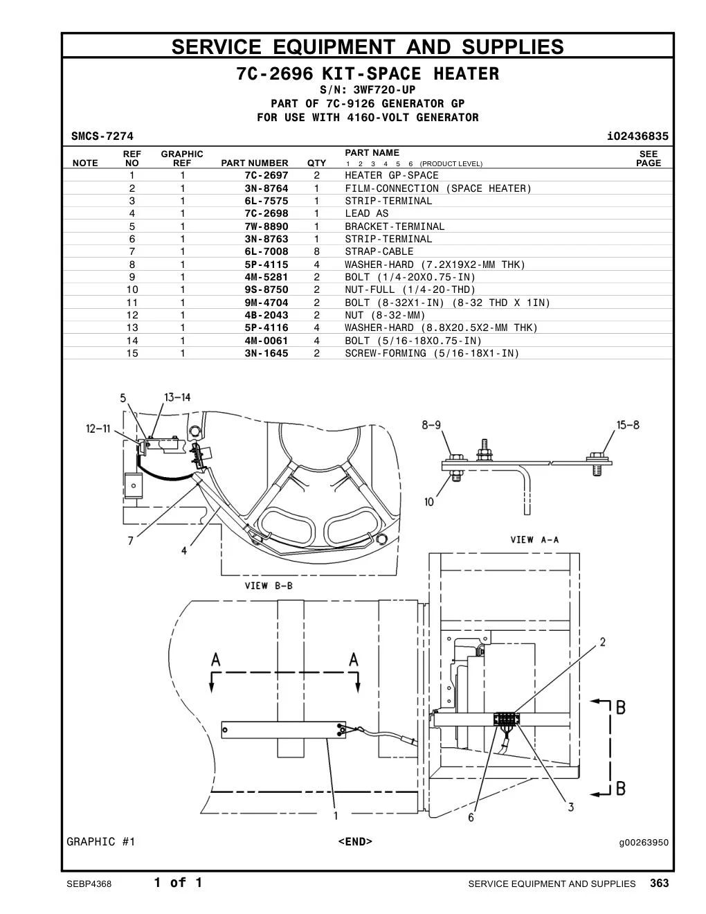 7C-2697 - HEATER GP-SPACE