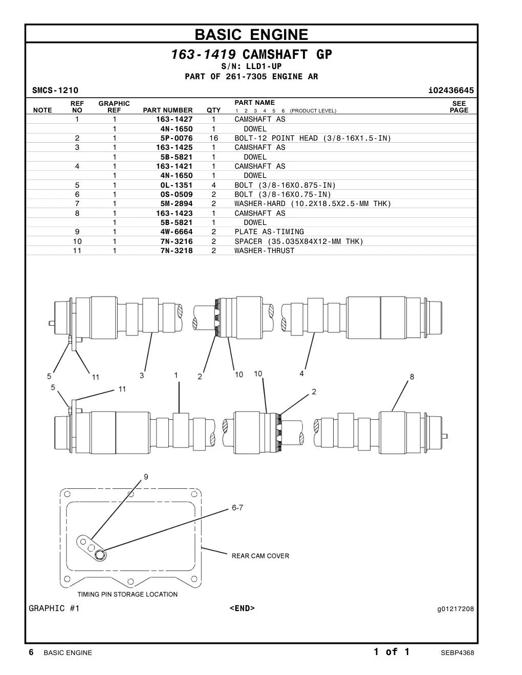 163-1421 - CAMSHAFT AS