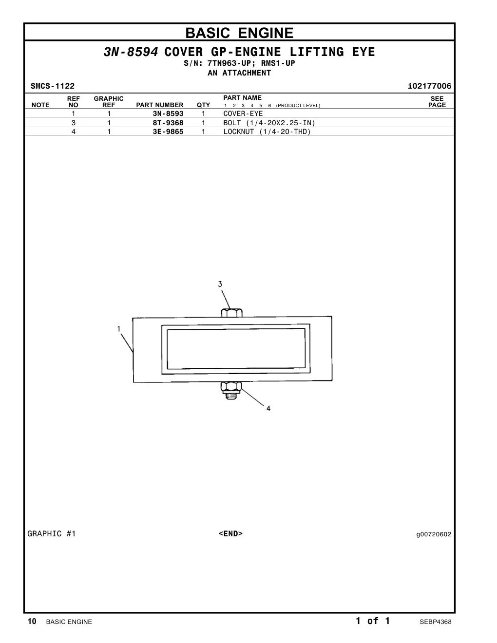 8T-9368 - BOLT (1/4-20X2.25-IN)