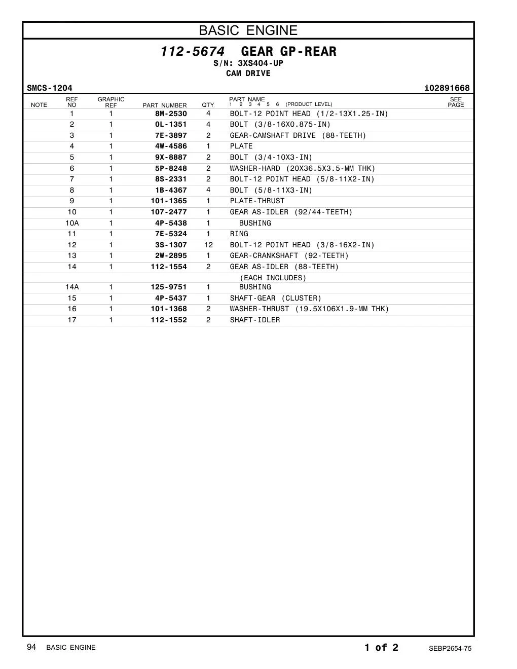 1B-4367 - BOLT (5/8-11X3-IN)