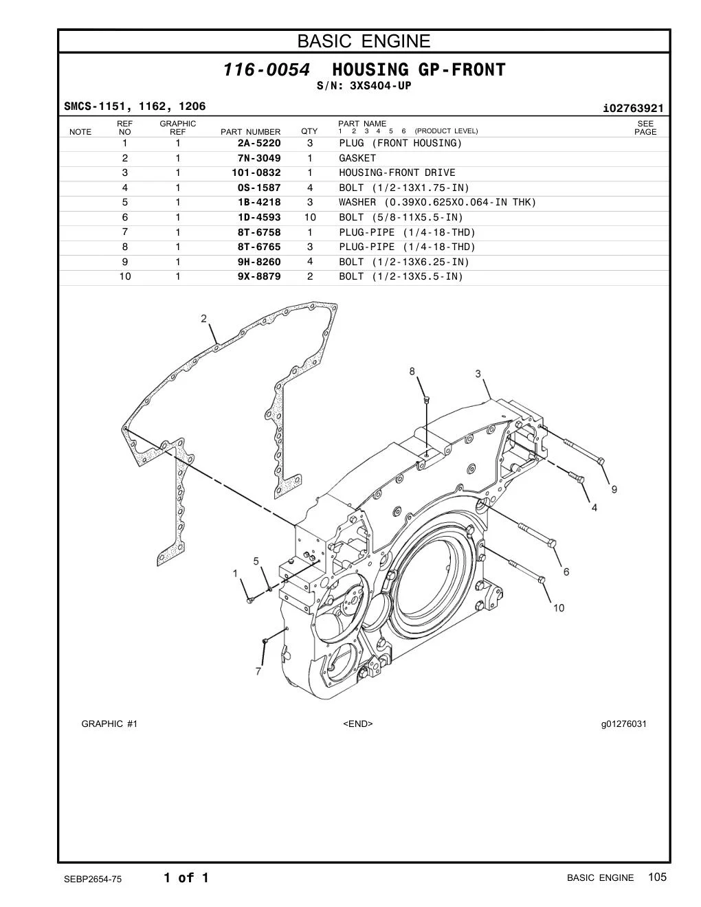 9H-8260 - BOLT (1/2-13X6.25-IN)