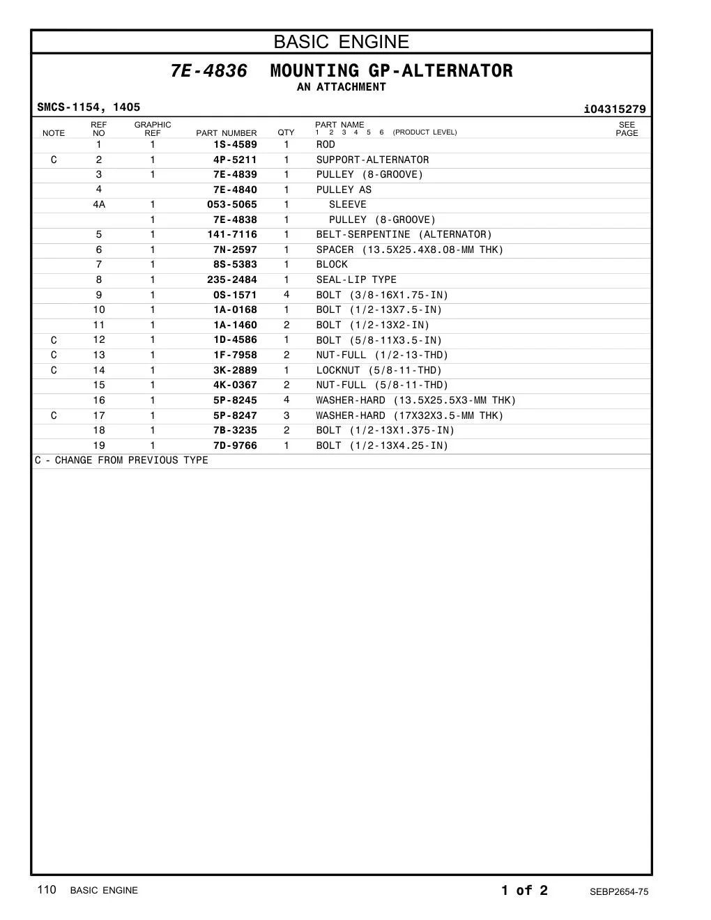 7B-3235 - BOLT (1/2-13X1.375-IN)