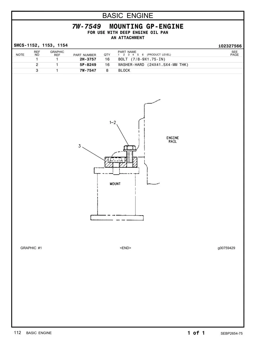 2H-3757 - BOLT (7/8-9X1.75-IN)