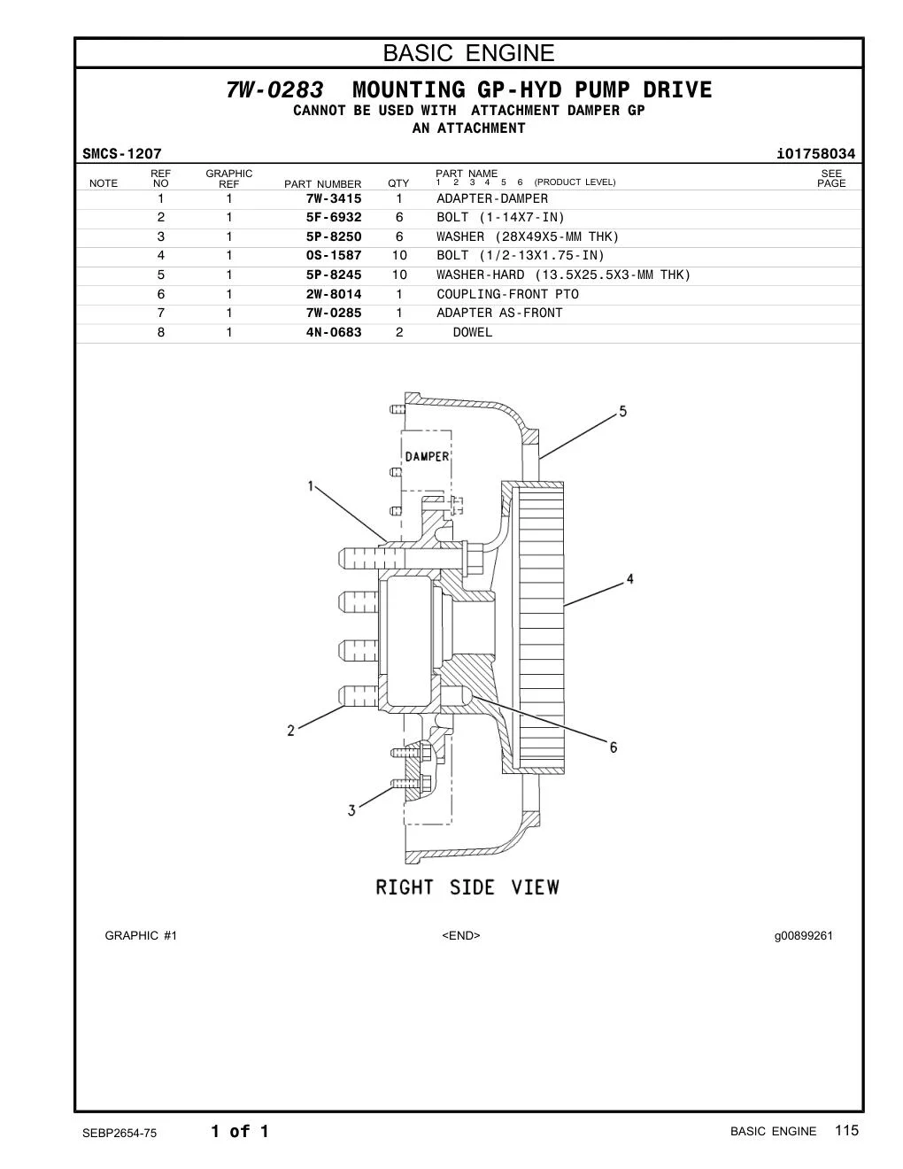 2W-8014 - COUPLING-FRONT PTO