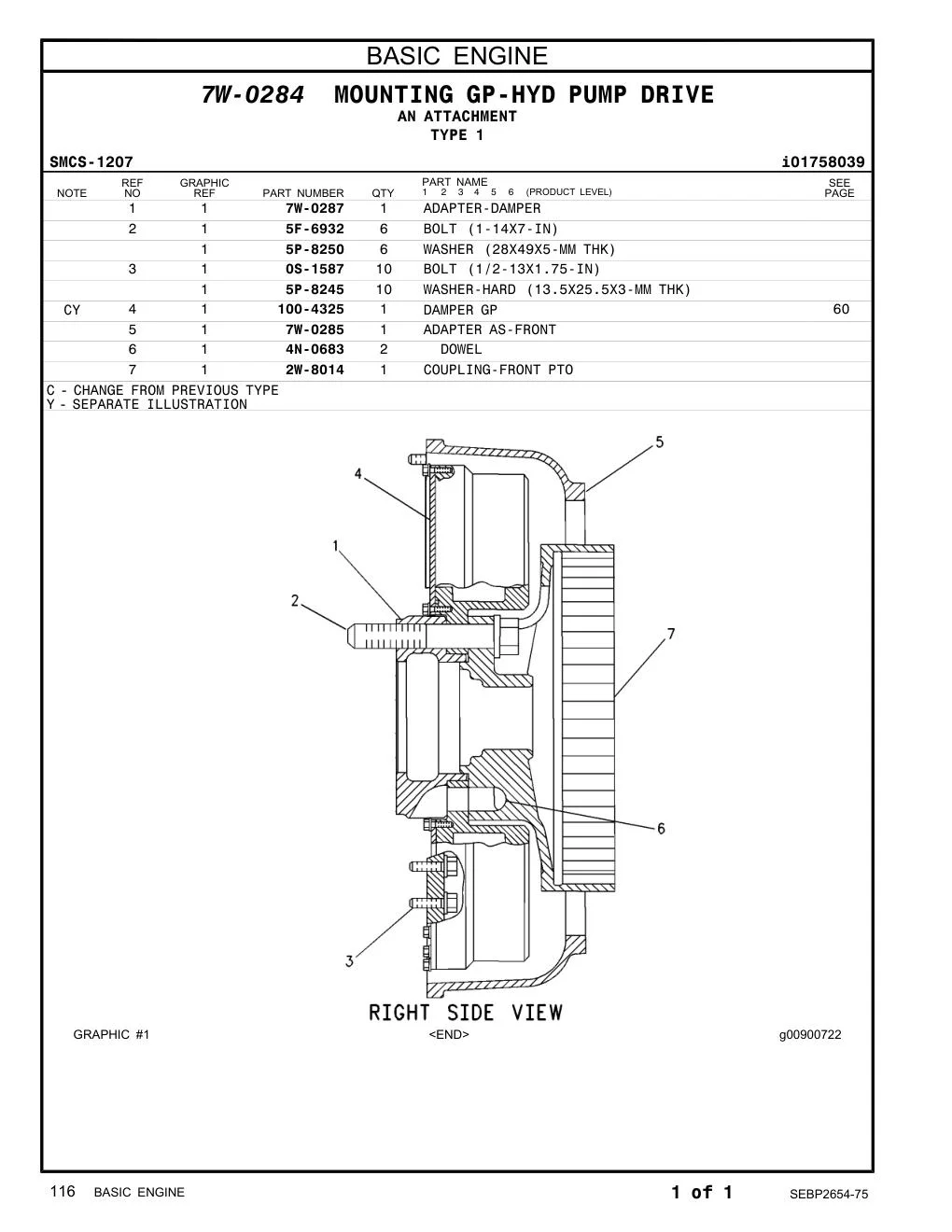7W-0287 - ADAPTER-DAMPER