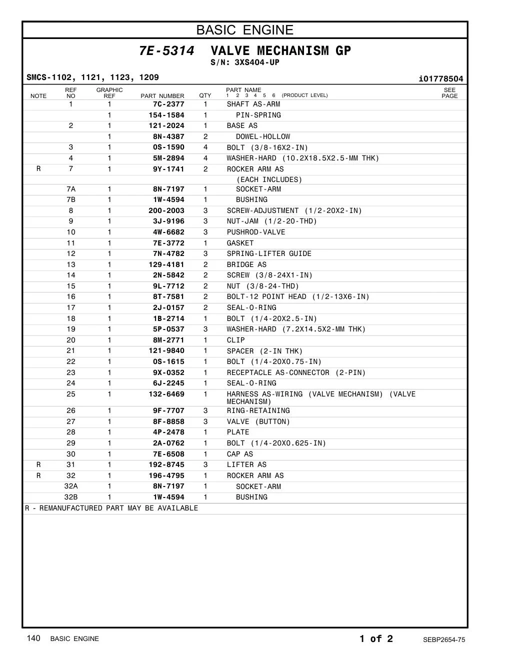 7C-2377 - SHAFT AS-ARM