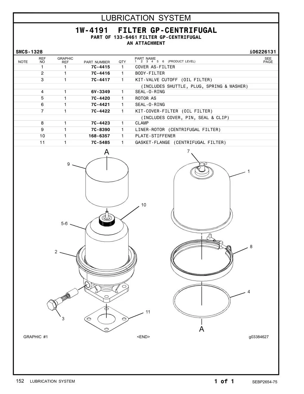 7C-5485 - GASKET-FLANGE (CENTRIFUGAL FILTER)