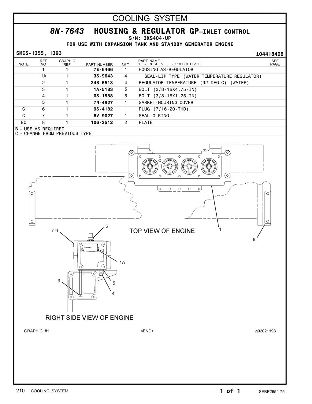 7N-4927 - GASKET-HOUSING COVER