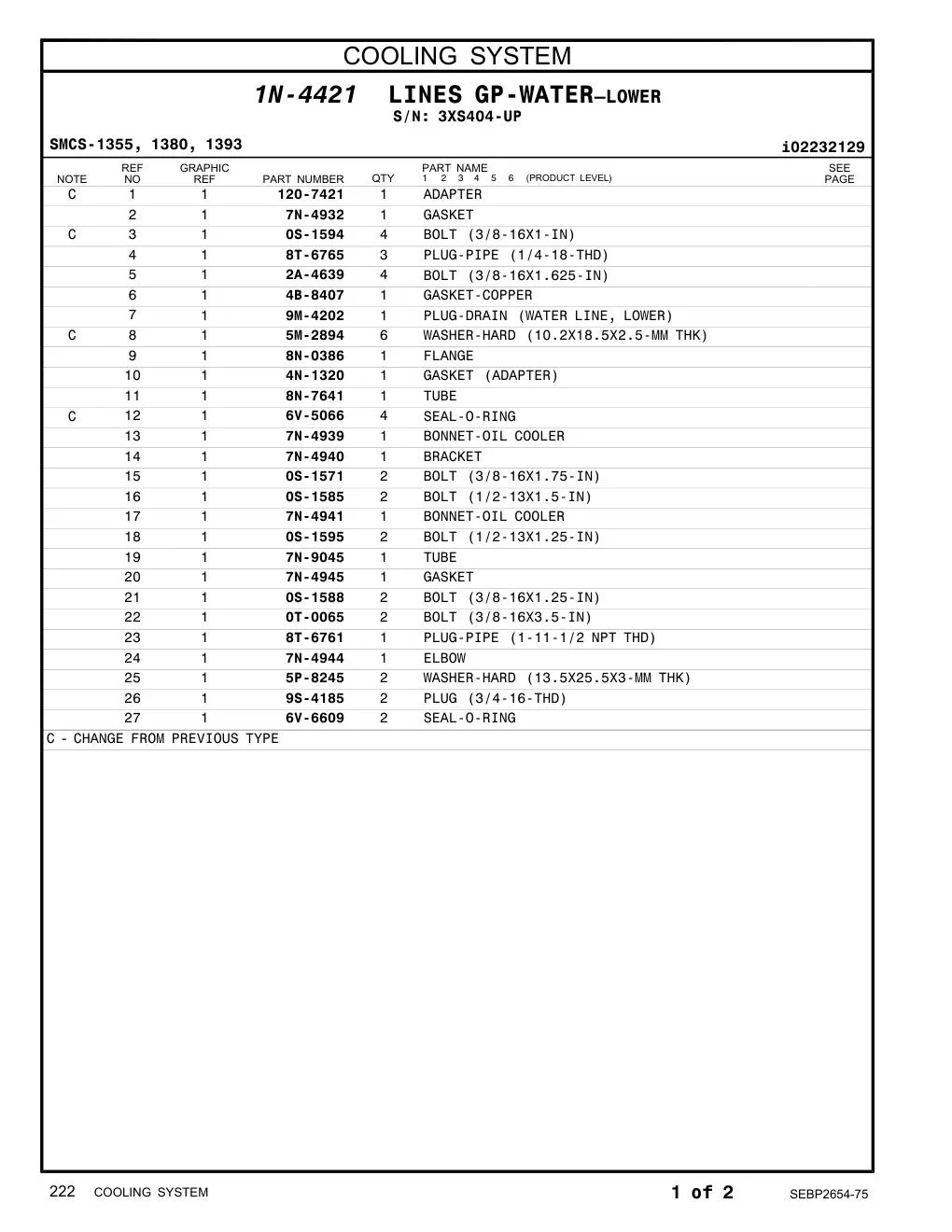 7N-4939 - BONNET-OIL COOLER