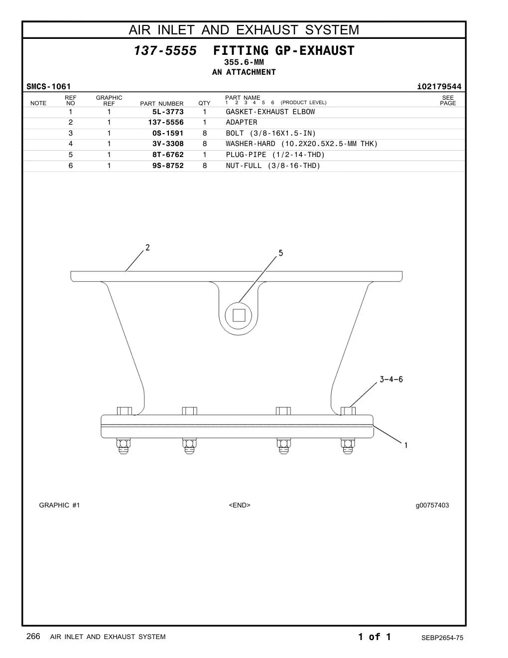 137-5556 ADAPTER CAT parts manual diagram