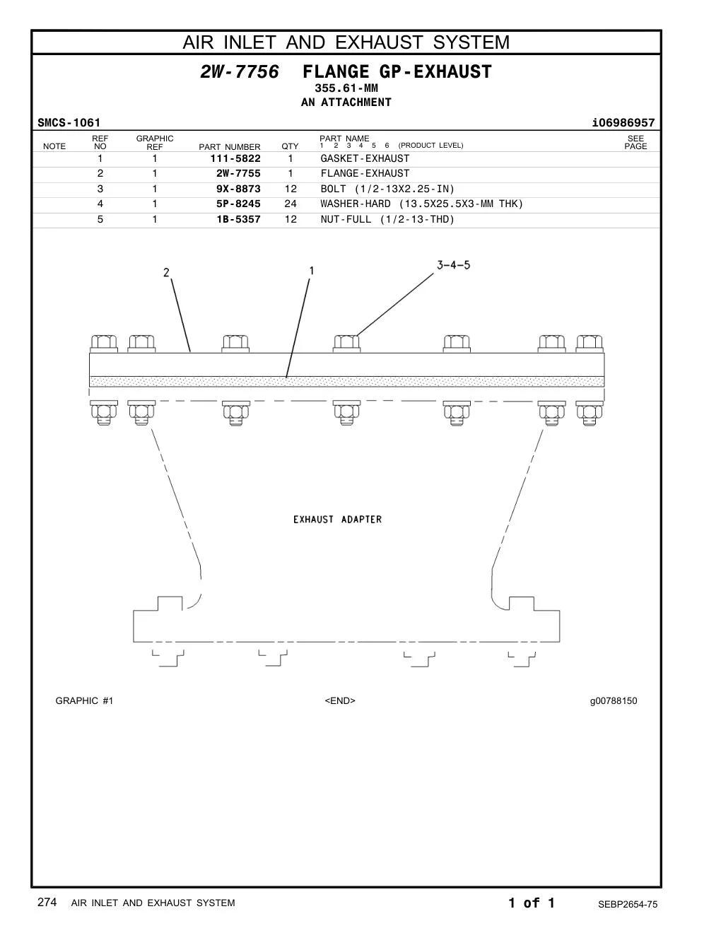 2W-7755 - FLANGE-EXHAUST