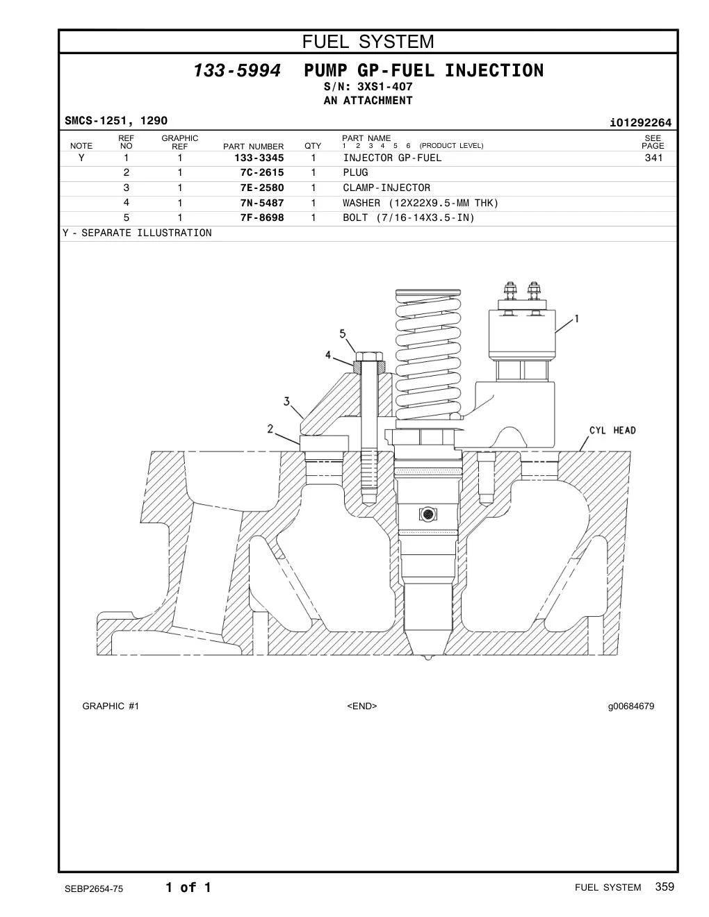 7F-8698 - BOLT (7/16-14X3.5-IN)