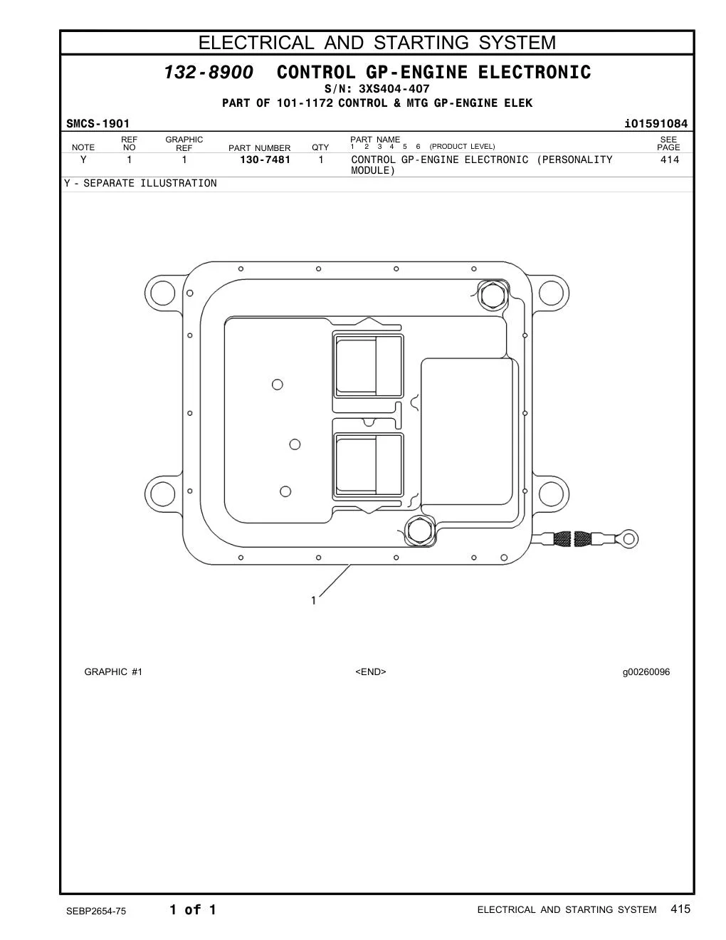 130-7481 - CONTROL GP-ENGINE ELECTRONIC (PERSONALITY