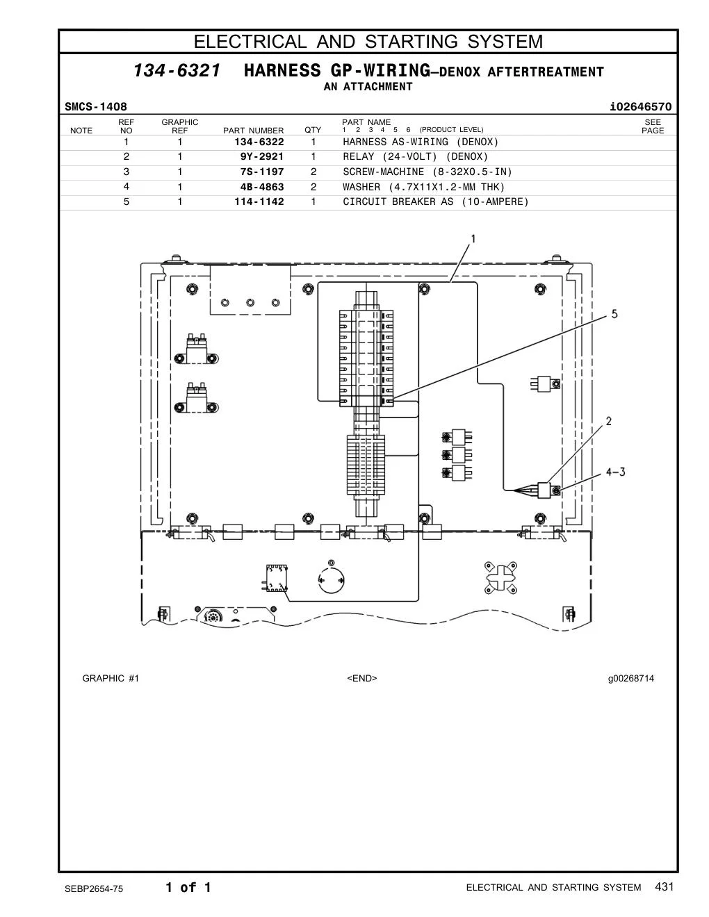 134-6322 HARNESS AS-WIRING (DENOX) CAT parts manual diagram