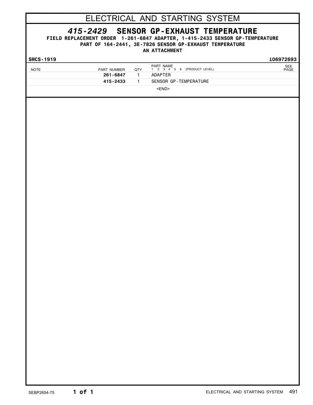 415-2433 SENSOR GP-TEMPERATURE CAT parts diagram