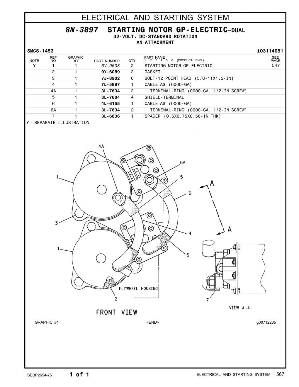 6V-0508 - STARTING MOTOR GP-ELECTRIC