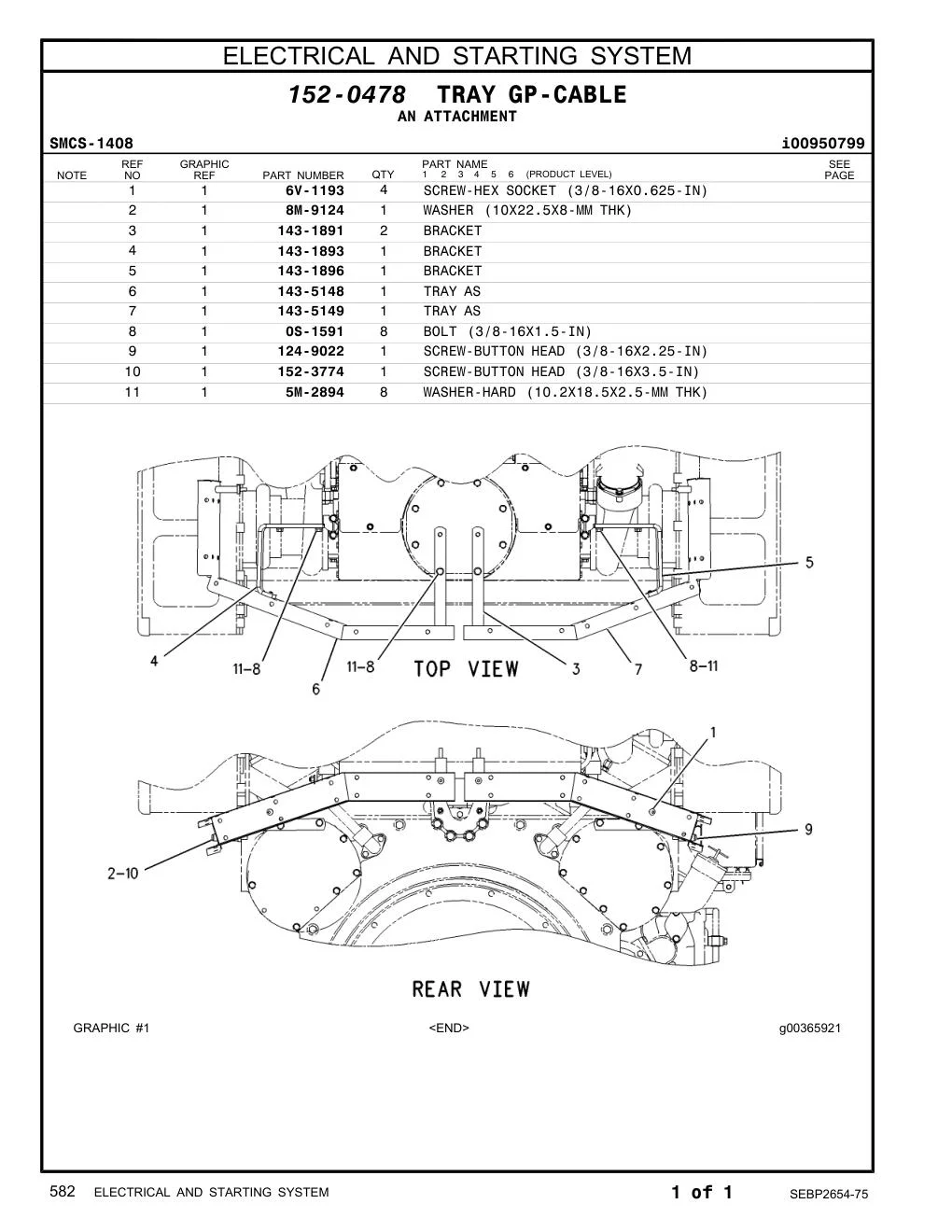 143-5148 TRAY AS CAT parts manual diagram