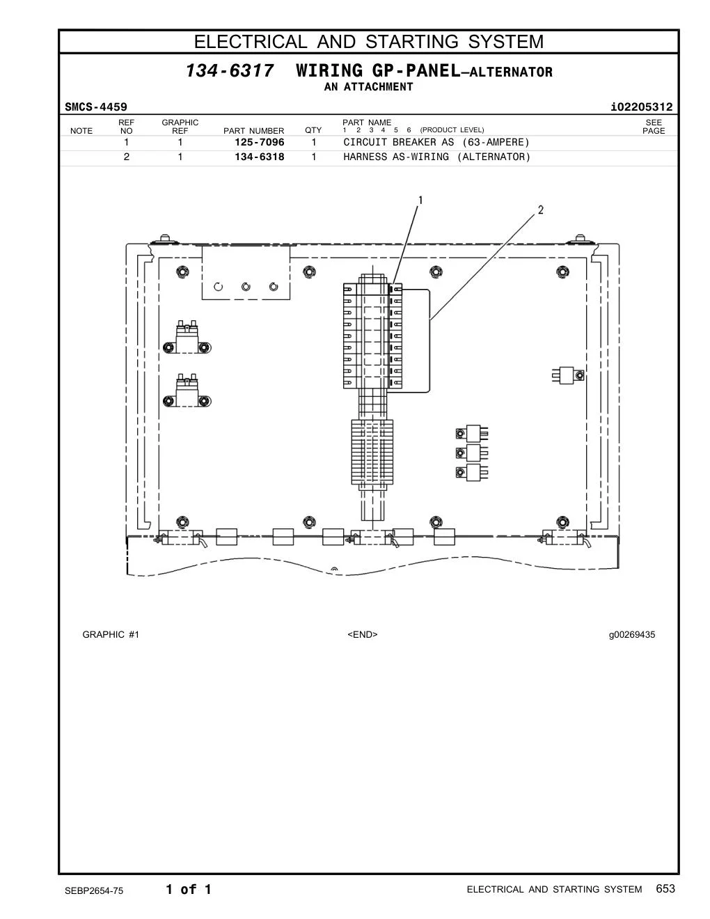 134-6318 - HARNESS AS-WIRING (ALTERNATOR)