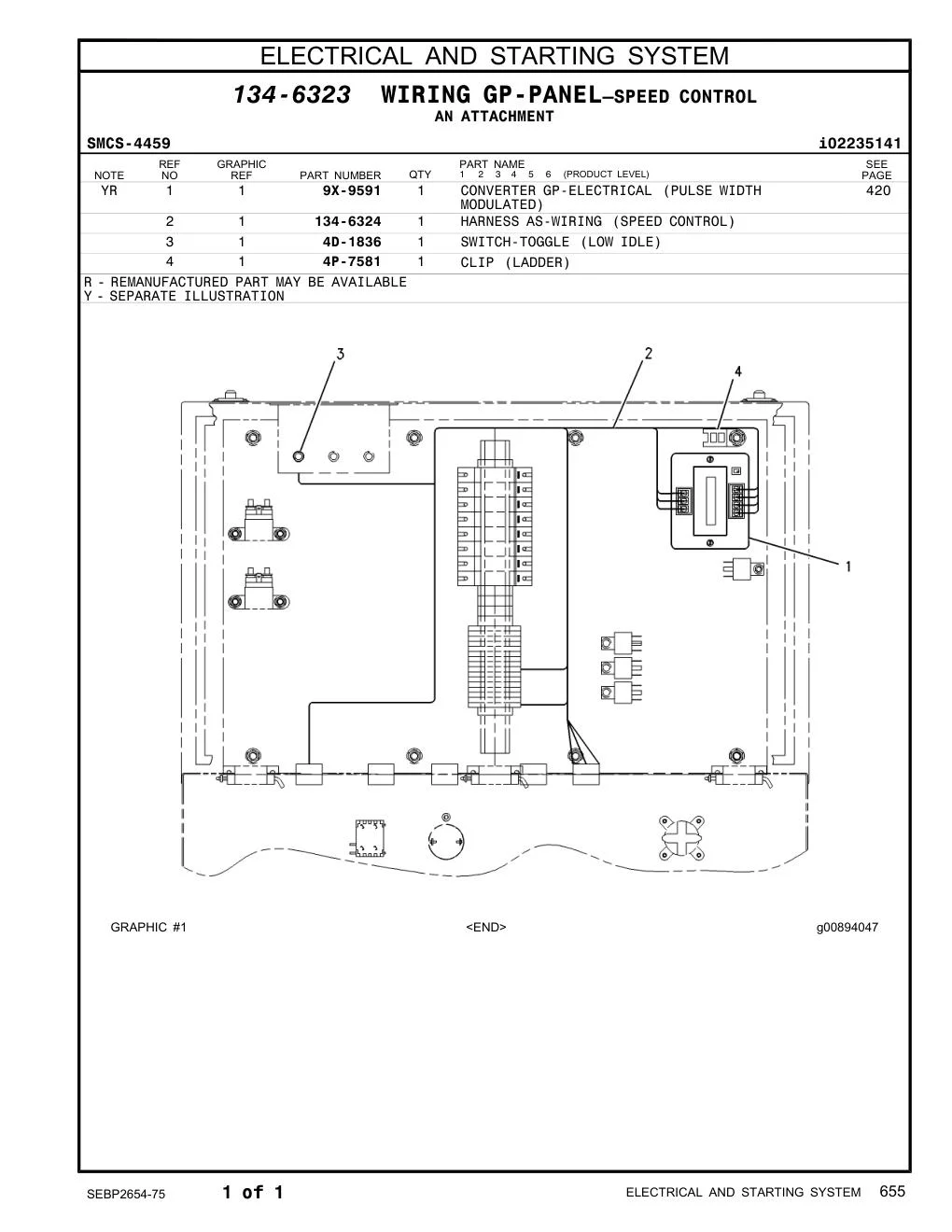 134-6324 - HARNESS AS-WIRING (SPEED CONTROL)