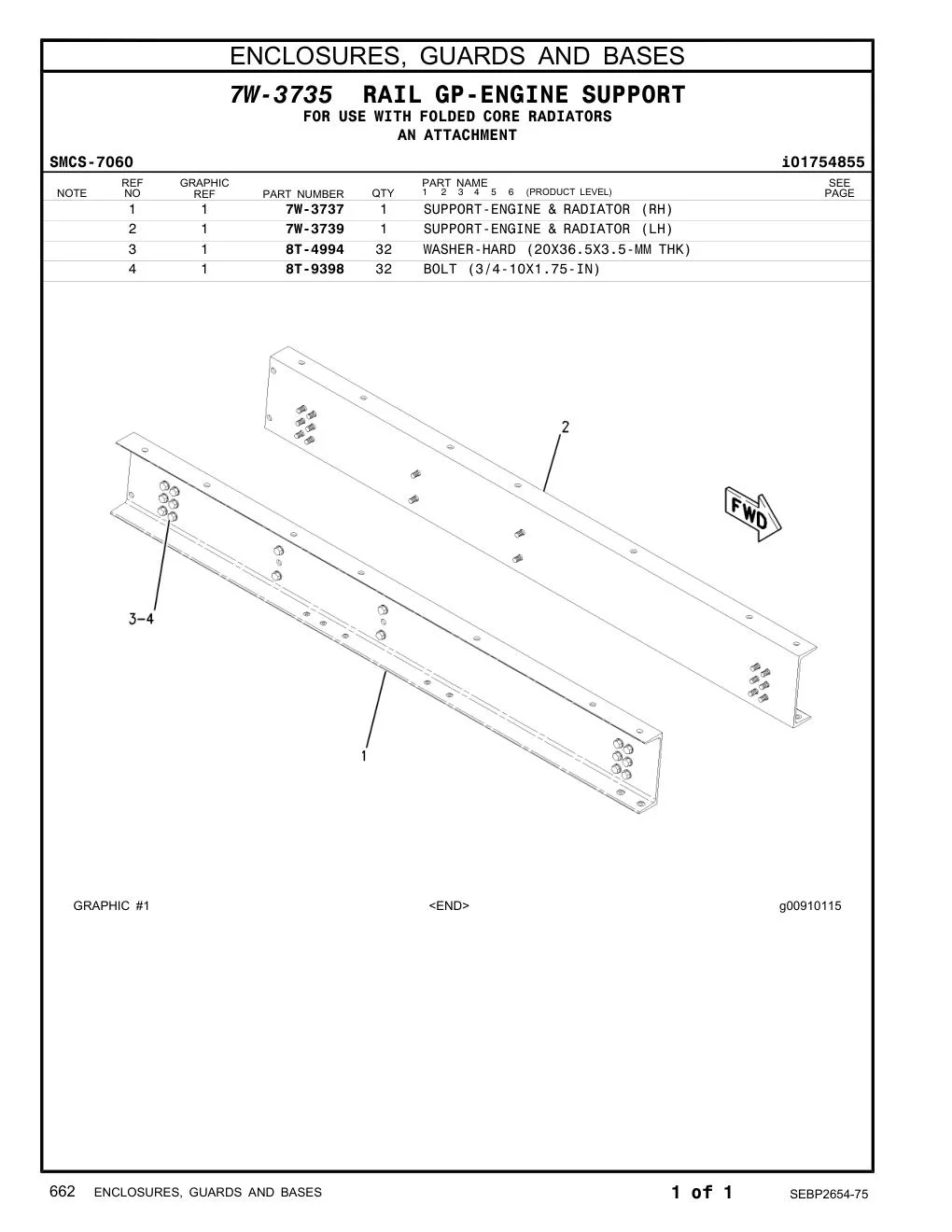 7W-3739 - SUPPORT-ENGINE & RADIATOR (LH)