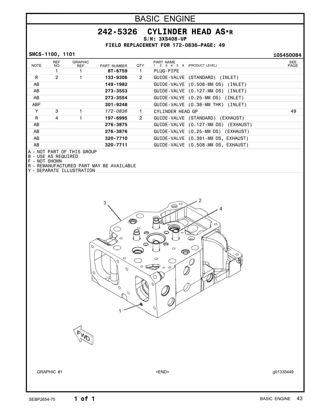276-3876 - GUIDE-VALVE (0.25-MM OS) (EXHAUST)