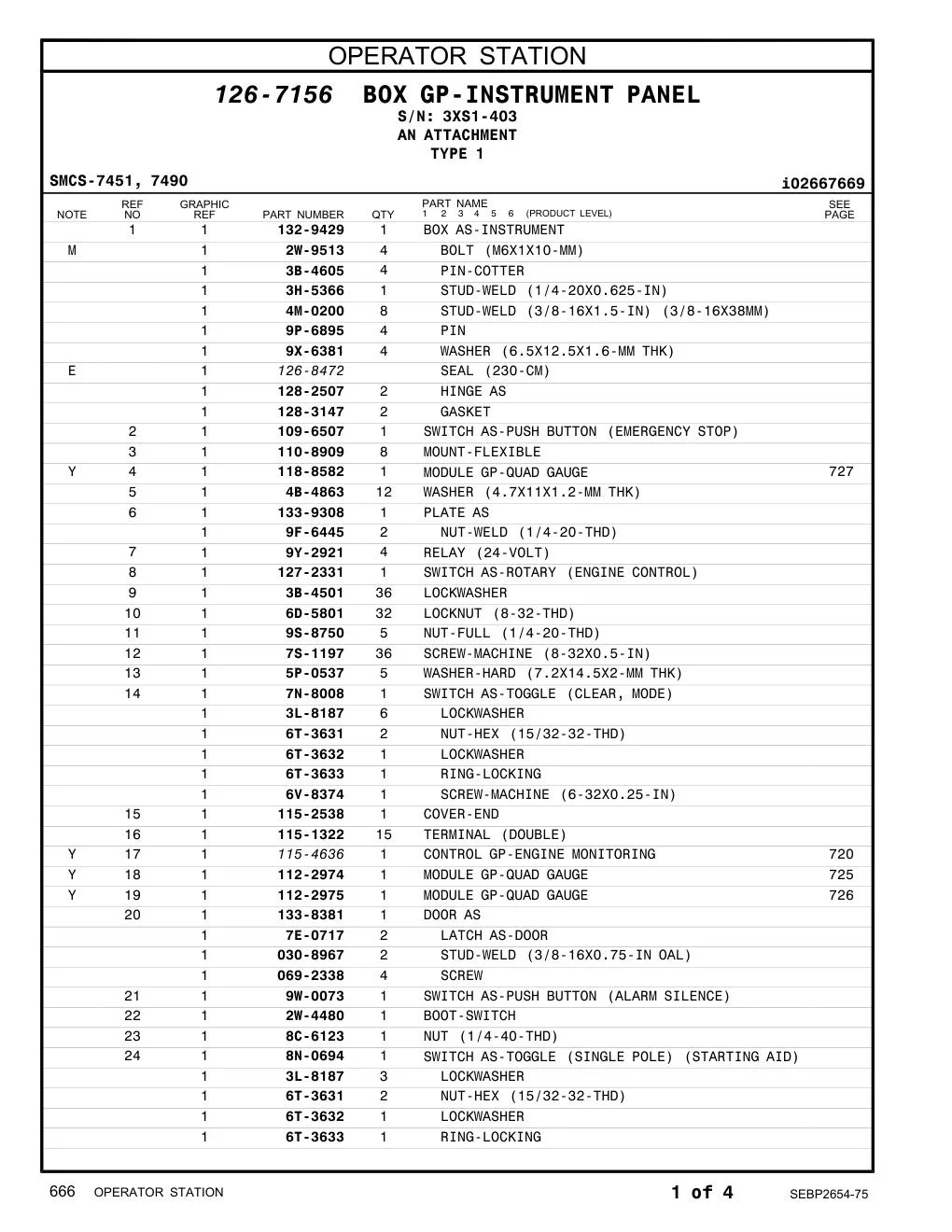 030-8967 STUD-WELD (3/8-16X0.75-IN OAL) · S/N 3XS1-403 CAT parts manual diagram