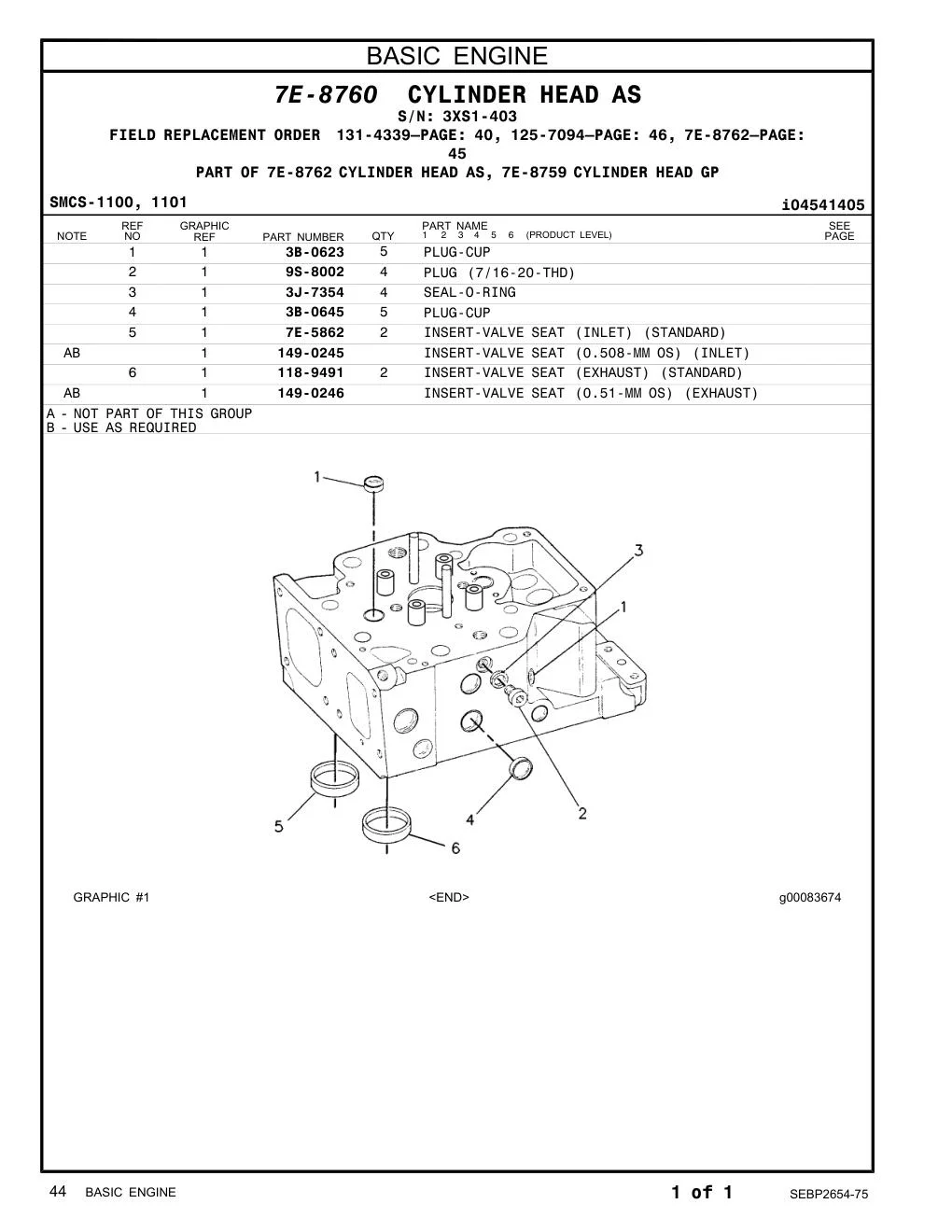 7E-5862 - INSERT-VALVE SEAT (INLET) (STANDARD)