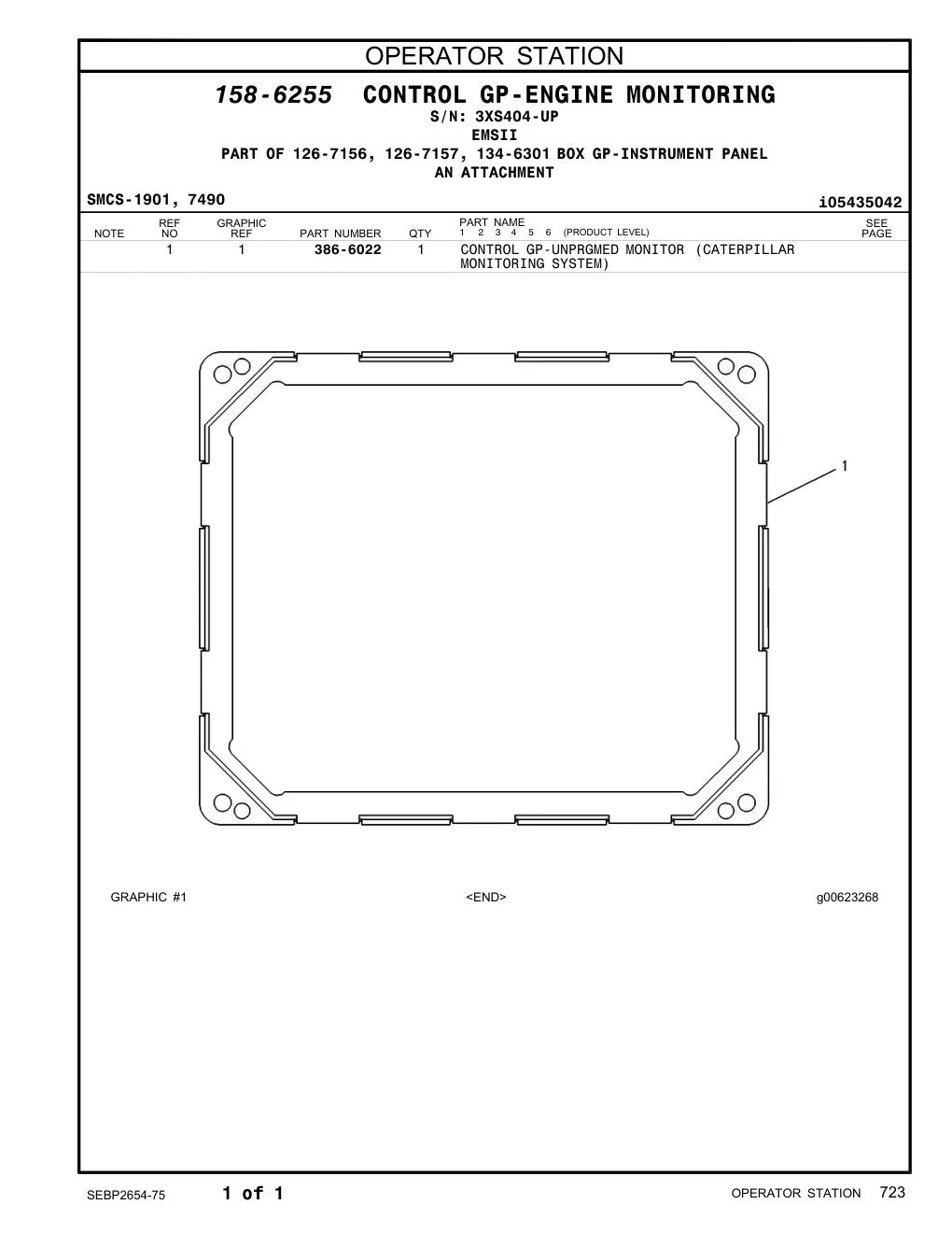 386-6022 - CONTROL GP-UNPRGMED MONITOR (CATERPILLAR