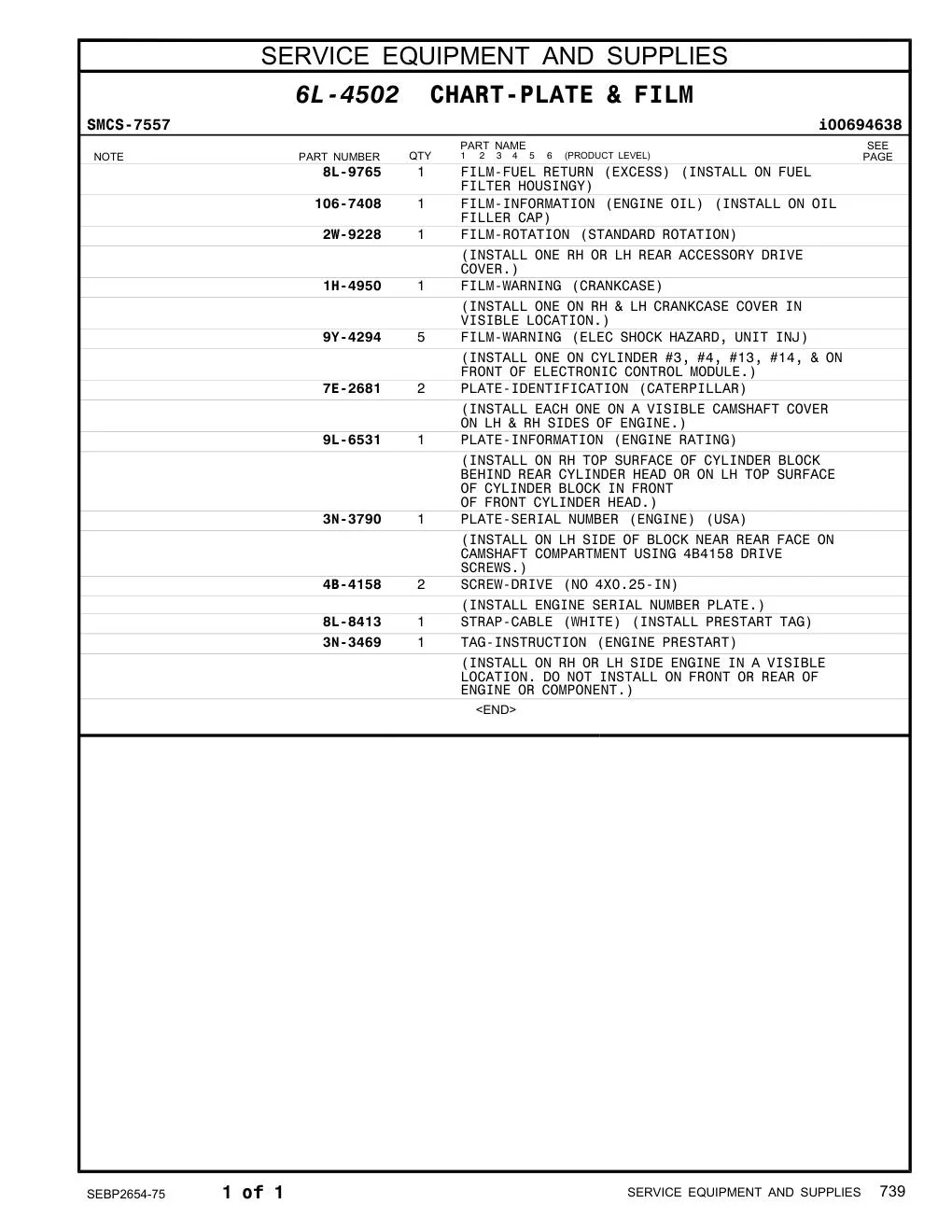 4B-4158 - SCREW-DRIVE (NO 4X0.25-IN) (INSTALL ENGINE SERIAL NUMBER PLATE.)