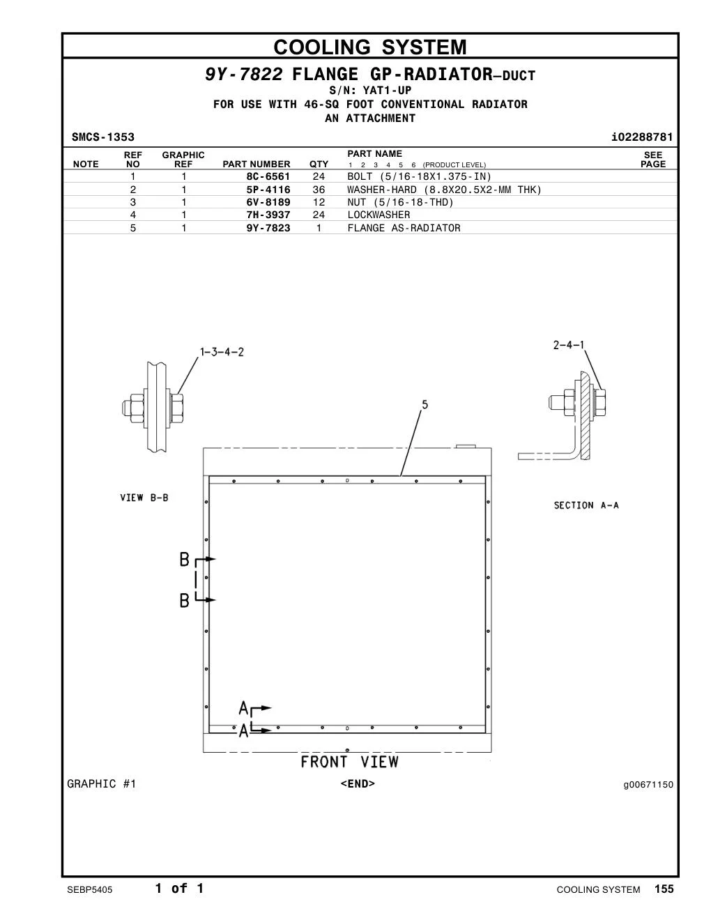9Y-7823 - FLANGE AS-RADIATOR