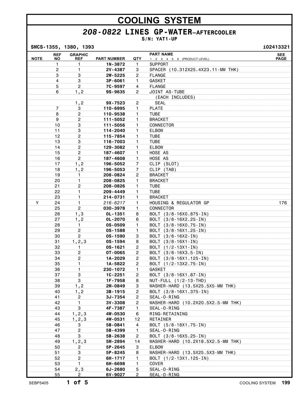 208-0826 TUBE · S/N YAT1-UP CAT parts manual diagram