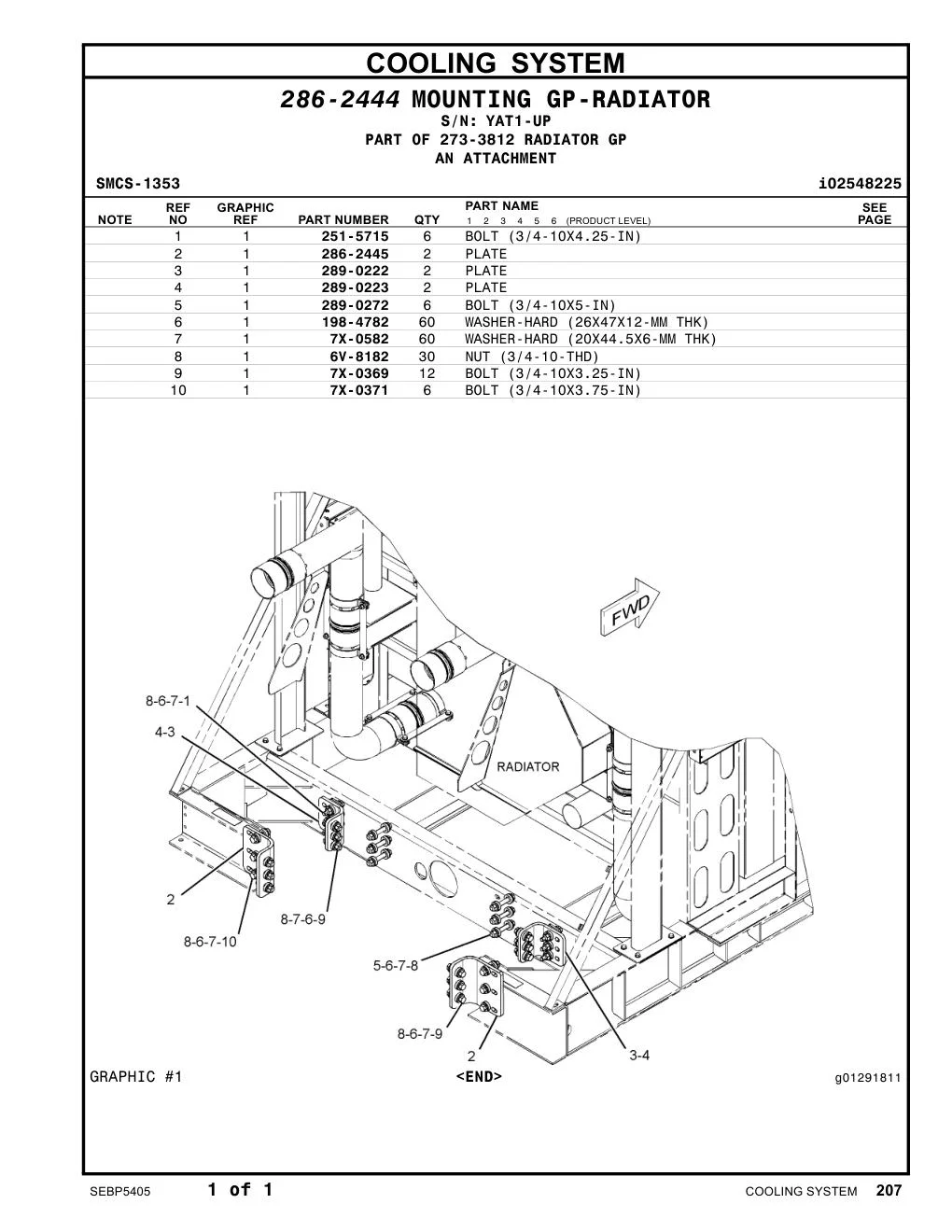 198-4782 WASHER-HARD (26X47X12-MM THK) · S/N YAT1-UP CAT parts manual diagram
