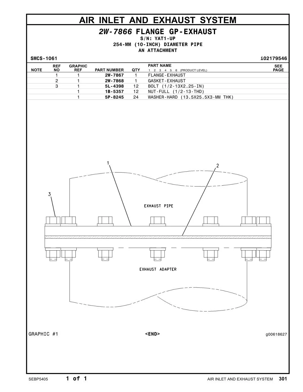 2W-7868 - GASKET-EXHAUST