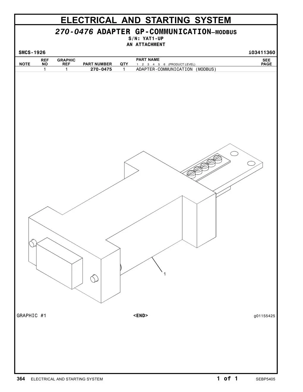 270-0475 - ADAPTER-COMMUNICATION (MODBUS)