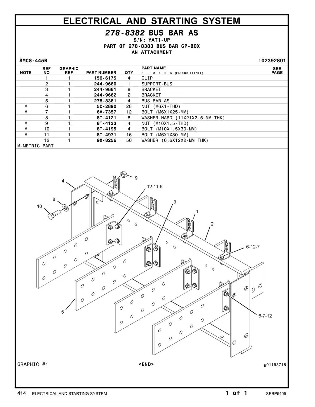278-8381 - BUS BAR AS