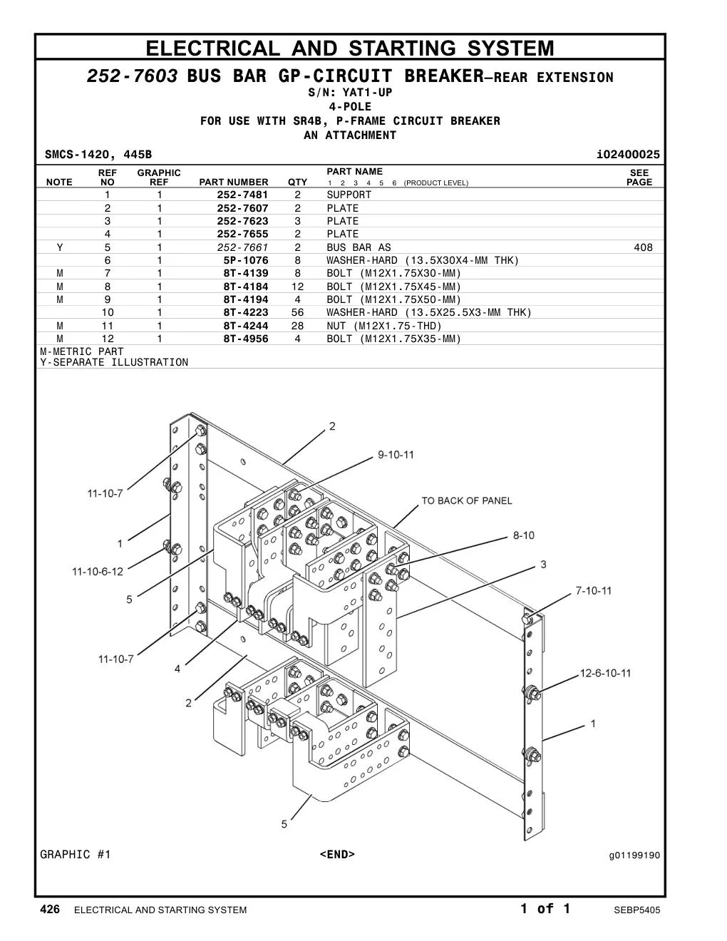 252-7661 - BUS BAR AS