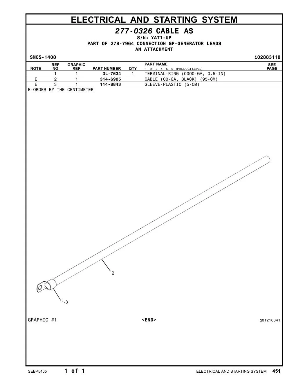 3L-7634 - TERMINAL-RING (0000-GA, 1/2-IN SCREW)