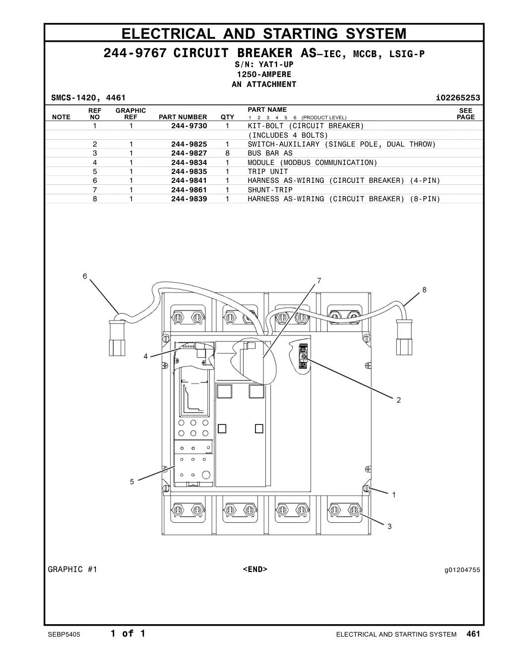 244-9834 MODULE (MODBUS COMMUNICATION) · S/N YAT1-UP CAT parts manual diagram