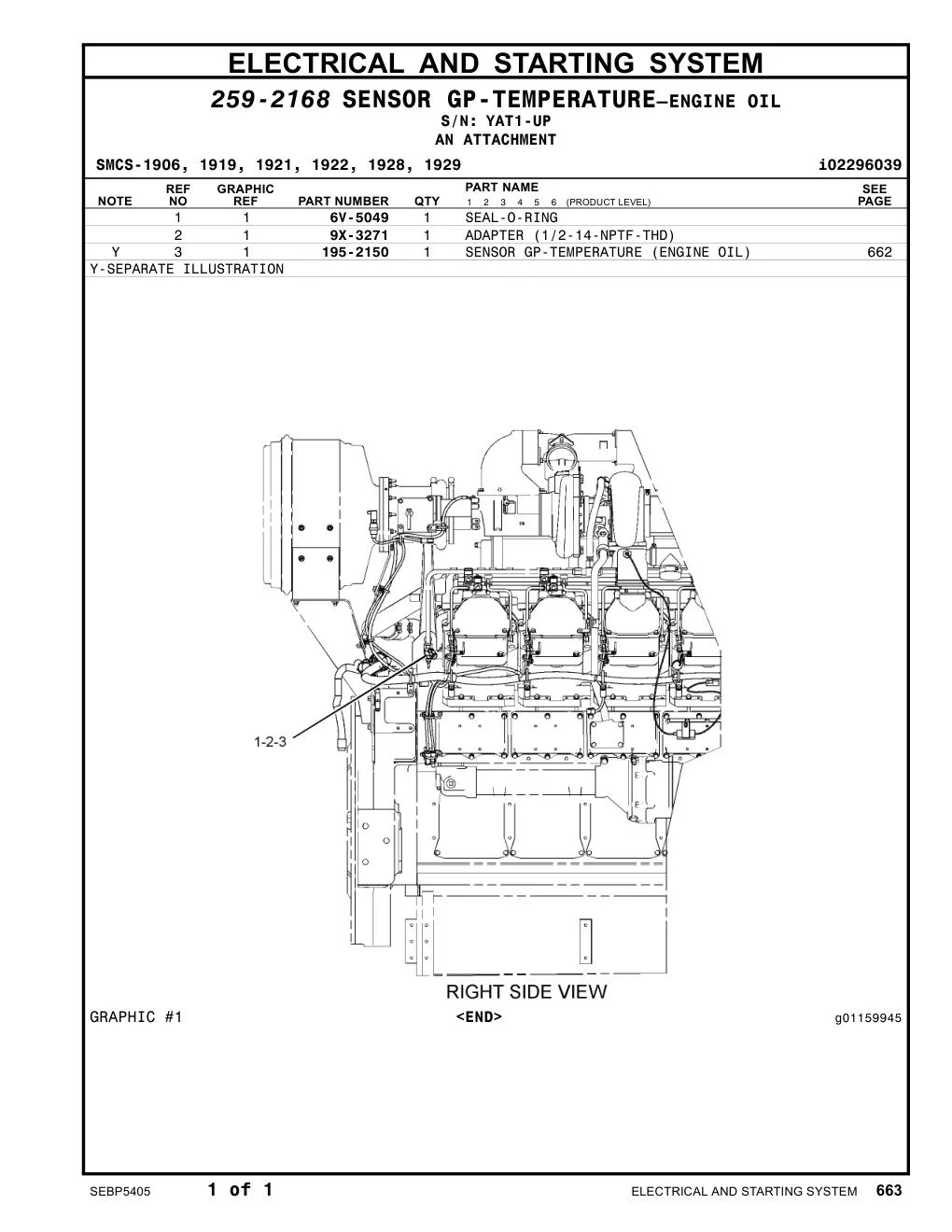 195-2150 - SENSOR GP-TEMPERATURE (ENGINE OIL)