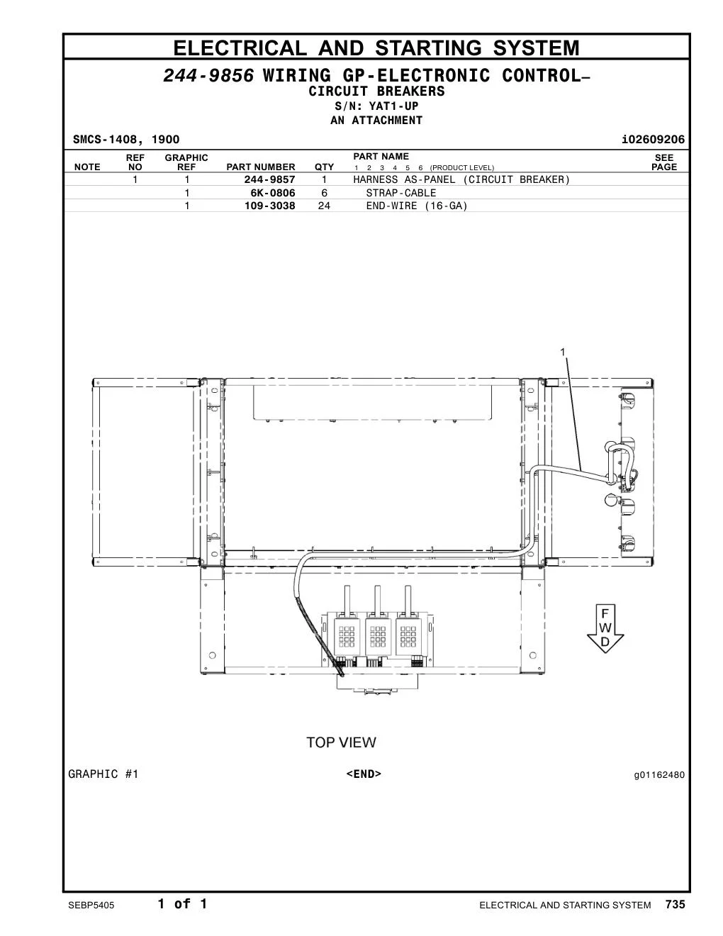 244-9857 - HARNESS AS-PANEL (CIRCUIT BREAKER)