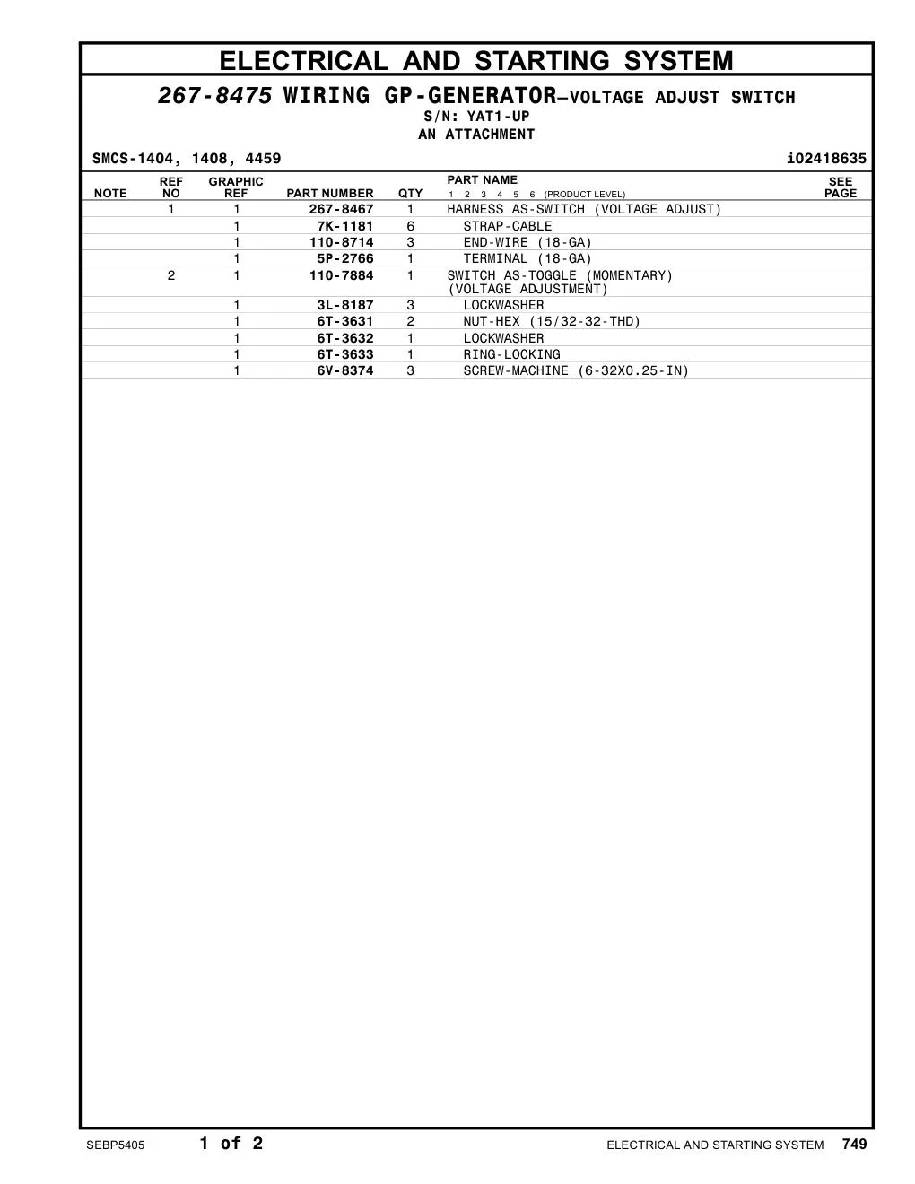 5P-2766 - TERMINAL-RING (18-GA TO 22-GA, NO. 6 SCREW)