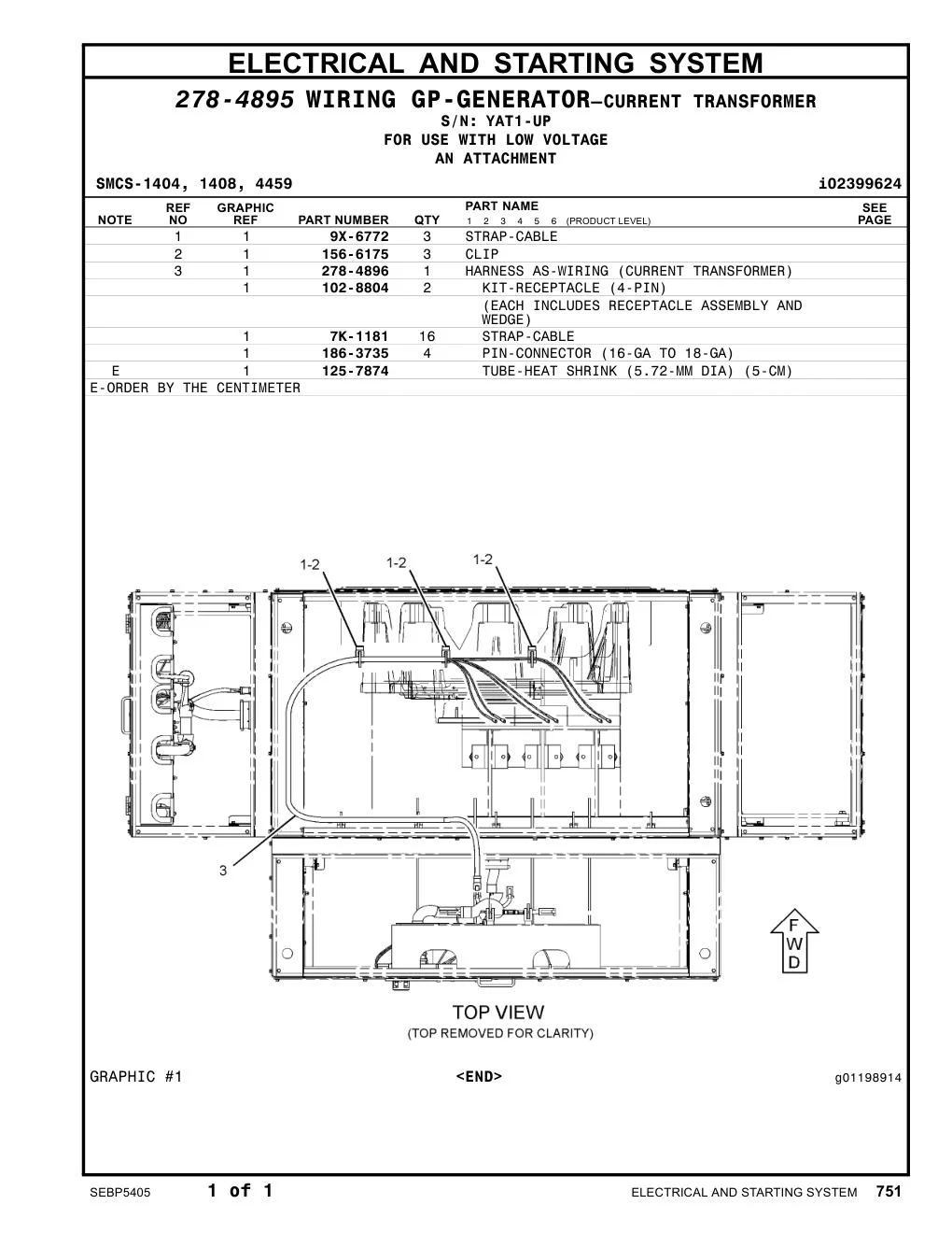 278-4896 - HARNESS AS-WIRING (CURRENT TRANSFORMER)