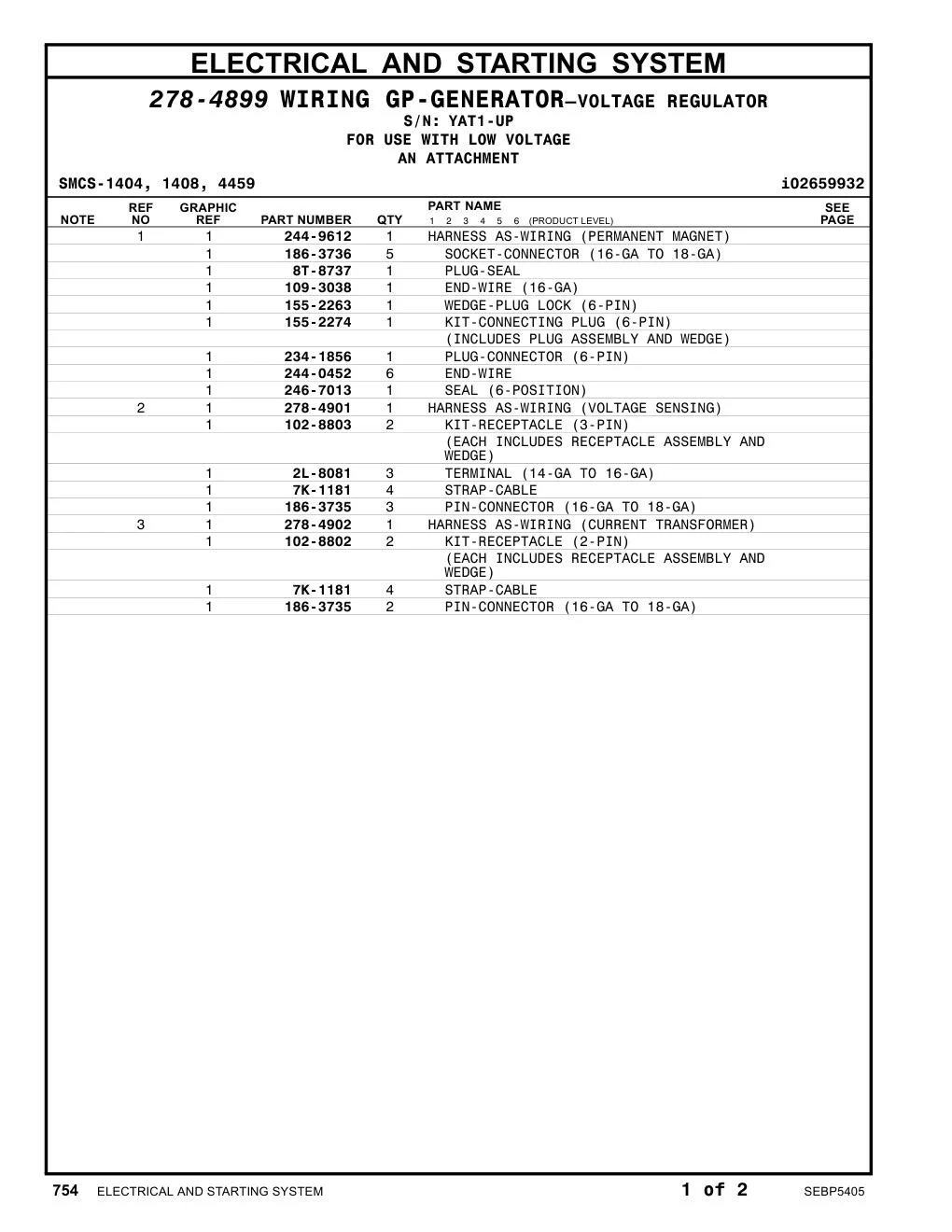 246-7013 SEAL (6-POSITION) · S/N YAT1-UP CAT parts manual diagram