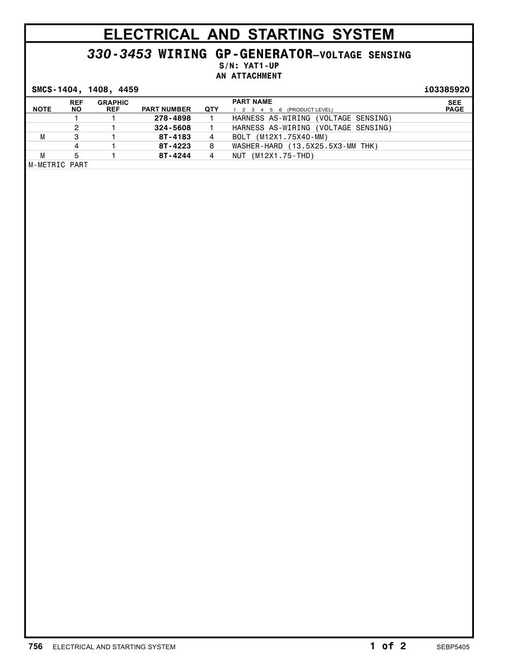 324-5608 - HARNESS AS-WIRING (VOLTAGE SENSING)